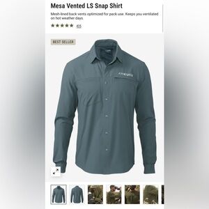 Mesa Vented LS Snap Shirt Storm